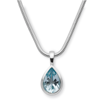 Bastian Inverun's 925/vedhæng, rh, poleret, blå topas 1,97ct