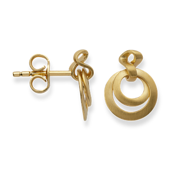 Bastian Inverun's 925/- ørestikker, forgyldte, satinmat