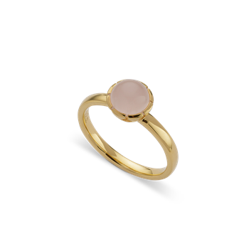 Bastian Inverun's 925 ring, forgyldt,poleret, rosenkvarts 1,33 karat