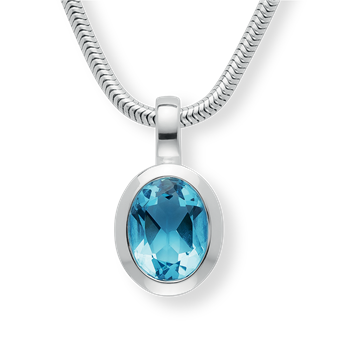 Bastian Inverun's 925/- Rh Vedhæng blå topas 1,48ct. Mat/pol