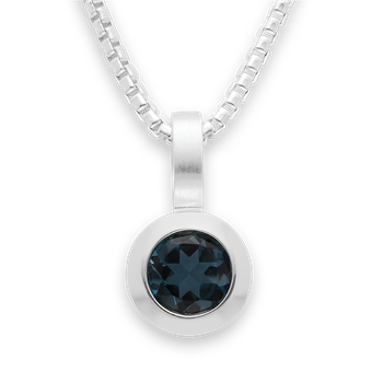 Bastian Inverun's 925/- Rh Vedhæng blå topas 0,83ct. Mat/pol