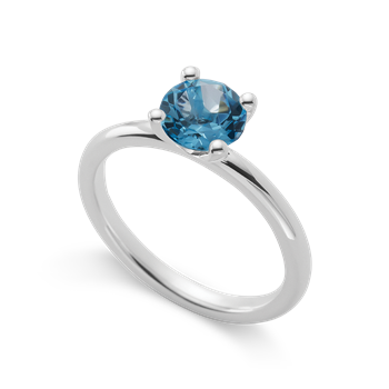 Bastian Inverun's 925/- Rh Ring blå topas 1,49,ct poleret