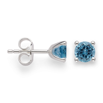 Bastian Inverun's 925/- Ørestikker blå topas 1,10ct. Poleret