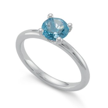 Bastian Inverun's 925/- Rh Ring blå topas 0,99,ct poleret