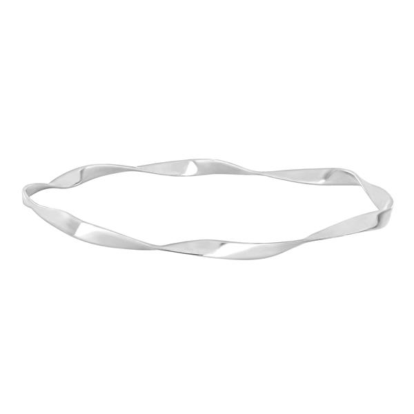 Siersbøl\'s Sølv rhod. armring  snoet 62mm