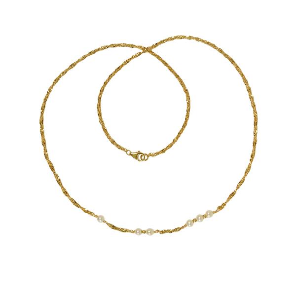 San - Links of Joy\'s 9kt halskæde med ferskvandsperler 45cm