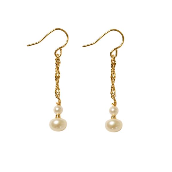 San - Links of Joy\'s 14kt øreringe med ferskvandsperler Pr.par