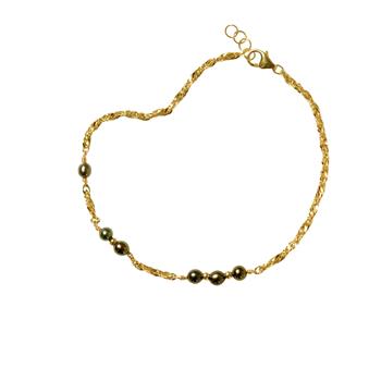 San - Links of Joy's 14kt armbånd og halskæde med Sorte Ferskvandsperler 38cm
