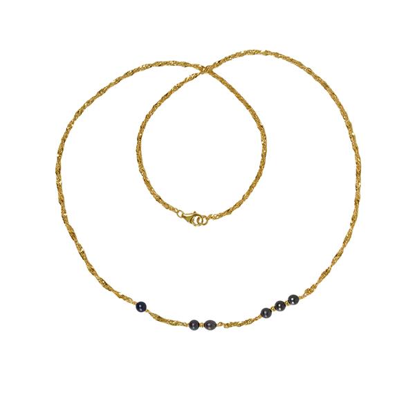 San - Links of Joy\'s 14kt halskæde m.ferskvandsperler 45cm