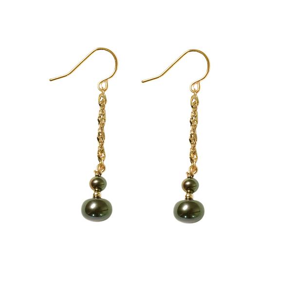 San - Links of Joy\'s 14kt øreringe med ferskvandsperler Pr.par