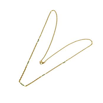 San - Links of Joy's Halskæde i forløb - 14kt guld med Facetterede Grøn/Blålige Diamanter 50cm