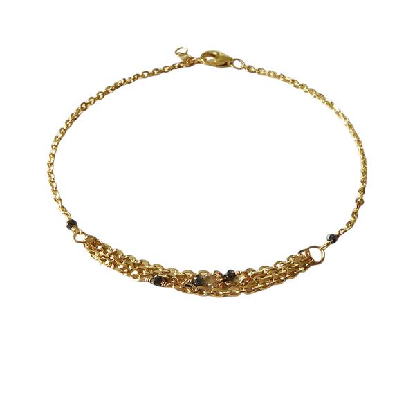 San - Links of Joy\'s Armbånd & halskæde i 18kt guld med facetteret diamanter 18+1cm