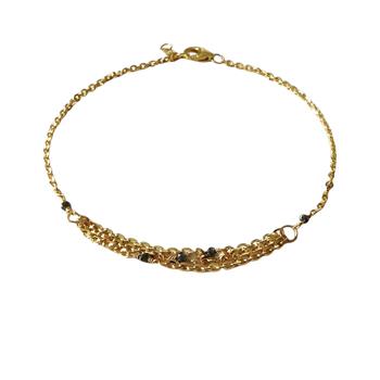 San - Links of Joy's Armbånd & halskæde i 14kt guld med facetteret diamanter 50cm