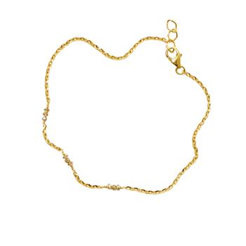 San - Links of Joy's Armbånd eller halskæde i 14kt guld med Facetterede Antracit Diamanter 38cm