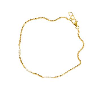 San - Links of Joy's Armbånd eller halskæde i 14kt guld med Facetterede Hvide Diamanter 38cm