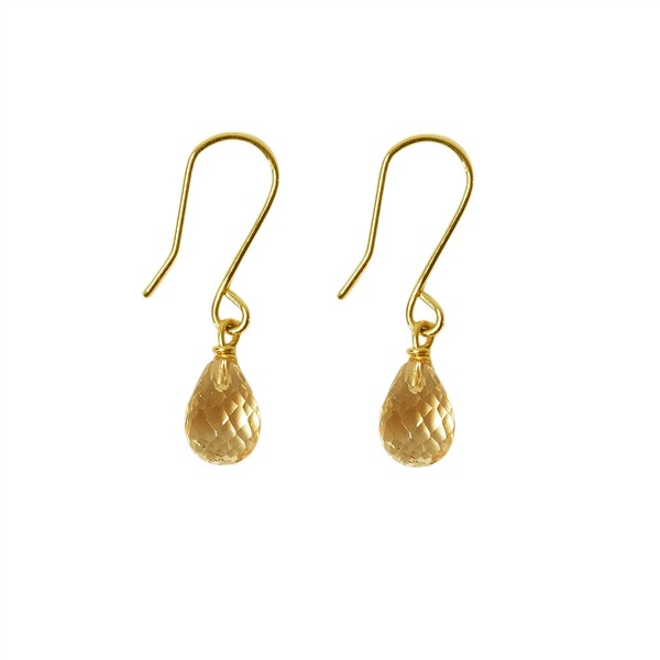 San - Links of Joy\'s 14K Earrings w.Faceted Citrine 14karat 