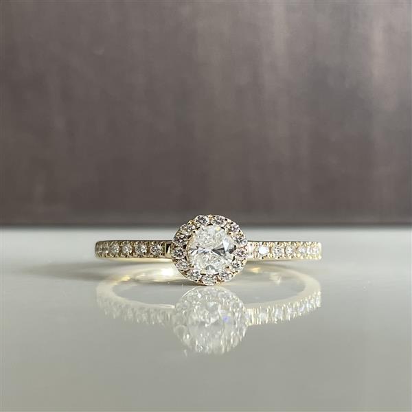 L&G\'s Ring 14 karat ELEGANCE oval brillant 0,30 carat + 0,22 carat WSI