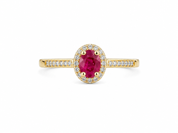 L&G's Ring 14 karat PETIT rubin med brillanter 0,06 carat WSI
