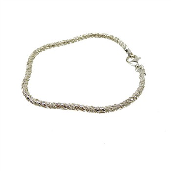 San - Links of Joy's 3mm Rævekæde/Twistet i Blank Sterlingsølv Armbånd & Halskæde 23cm