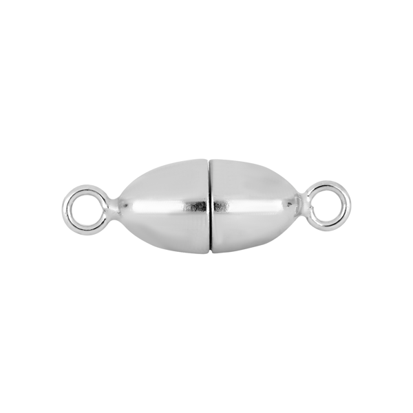 Siersbøl\'s Rhod. Sølv magnet perlelås oval 6mm blank