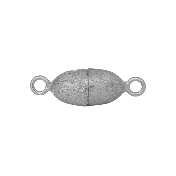 Siersbøl\'s Rhod. Sølv magnet perlelås oval 6mm mat