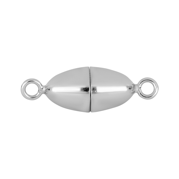 Siersbøl\'s Rhod. Sølv magnet perlelås oval 8mm blank