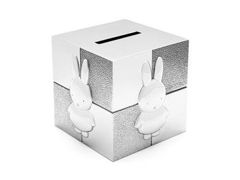 Noa Kids's Sparebøsse Cube Miffy, sølvfarvet