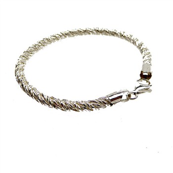 San - Links of Joy's 4,5mm Rævekæde/Twistet i Blank Sterlingsølv Armbånd & Halskæde 23cm