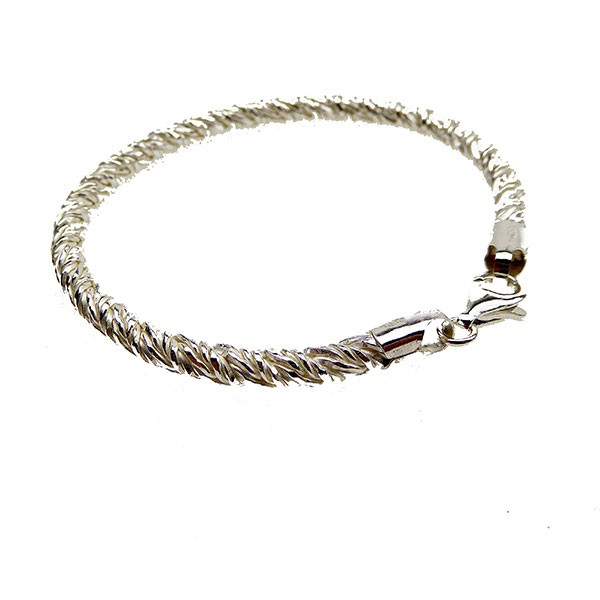 San - Links of Joy\'s 4,5mm Rævekæde/Twistet i Blank Sterlingsølv Armbånd & Halskæde 21cm