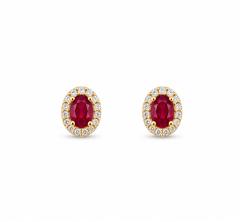 L&G's Ørestikker 14 karat PETIT rubin 0,07 carat brillanter WSI