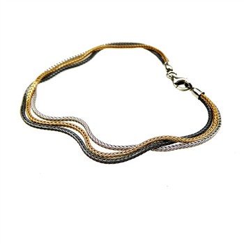 San - Links of Joy's Armbånd & halskæde - 3 rk.Rævekæde - 3 farvet 21cm