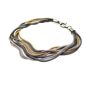 San - Links of Joy's Armbånd & halskæde - 9 rk.Rævekæde - 3 farvet 21cm