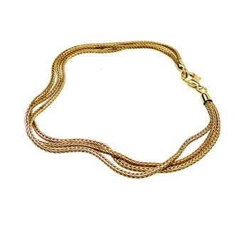 San - Links of Joy's Armbånd & halskæde - 3 rk.Rævekæde - Forgyldt 60cm