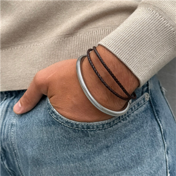 Blicher Fuglsang's Kraftigt rundt herrearmbånd i stål - 20 cm langt