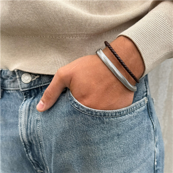 Blicher Fuglsang's Bredt herrearmbånd i stål - 20 cm langt