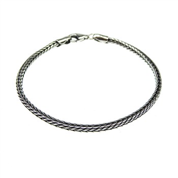 San - Links of Joy's 2,8mm Rævekæde i Let Oxyderet Sterlingsølv Armbånd & Halskæde Letoxyderet 19cm
