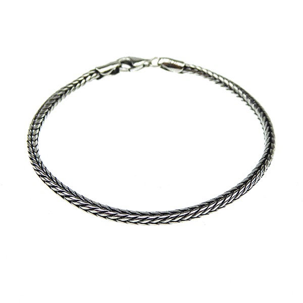 San - Links of Joy\'s 2,8mm Rævekæde i Let Oxyderet Sterlingsølv Armbånd & Halskæde Letoxyderet 19cm