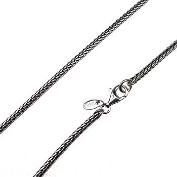 San - Links of Joy's 3,2mm Rævekæde i Let Oxyderet Sterlingsølv Armbånd & Halskædefor Letoxyderet 60cm