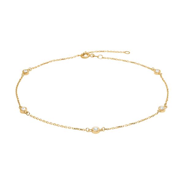 Siersbøl\'s 8kt. guldankelkæde m/cz