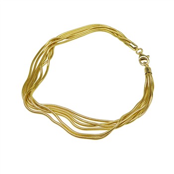 San - Links of Joy's Armbånd & halskæde - 6 rk.Slange/Forgyldt 60cm