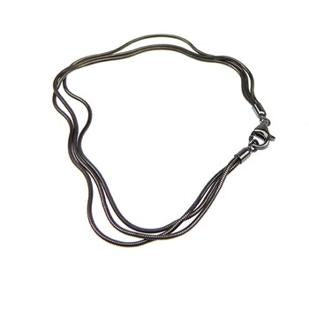 San - Links of Joy's Armbånd & halskæde - 3 rk. Slange - Oxyderet 21cm