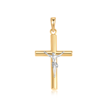 Kors vedhæng i 8 kt. guld – med kristus, 21 x 14 mm