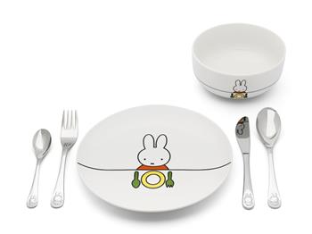 Noa Kids's Miffy-middagsstel, 6 dele, porcelæn / rustfrit stål