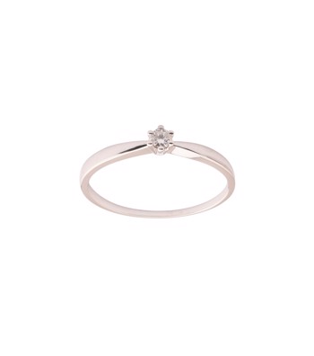 14 kt. hvidguldsring, 6 greb med en 0,07 ct. W/SI brilliant - L&G