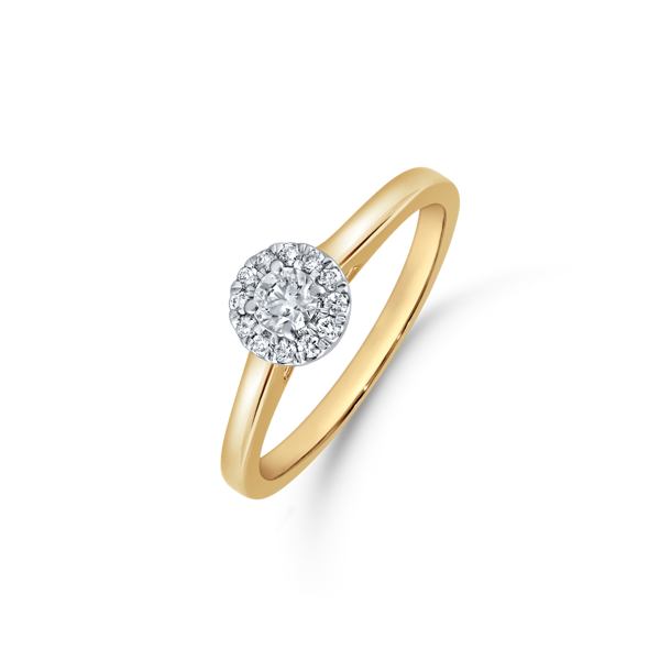 Støvring Design\'s 14 karat Guld ring med glitrende brillianter