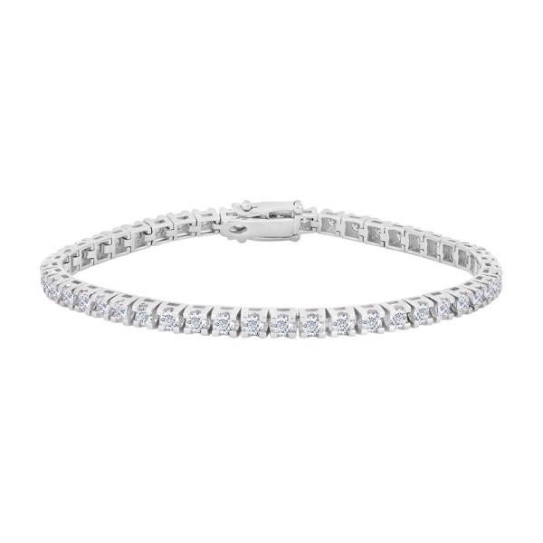 Siersbøl\'s 14kt. hvidgulds tennisarmbånd  dia. 4.0ct W/SI