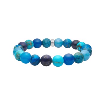 Heinzendorff's Lapis, sponge quartz, blå agat, howlite, lapis lazuril armbånd 10mm