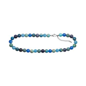Heinzendorff's Lapis, sponge quartz, blå agat, howlite, lapis lazuril 10mm - carabinlås 40+5cm