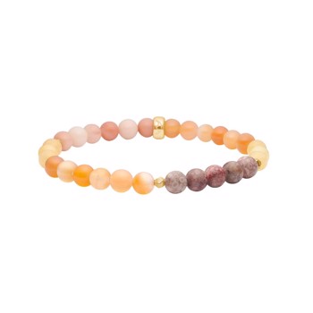 Heinzendorff's Jasper,pink aventurin,gul jade,sponge quartz, fg. hematit armbånd