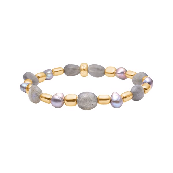 Heinzendorff\'s Grå fvkp., forg. hematit, labadorit armbånd